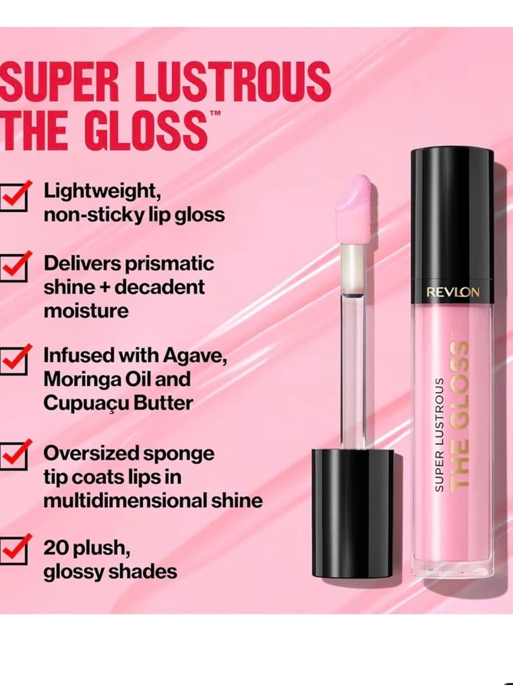 Revlon Super Lustrous Lip Gloss Hydrating, High Shine Finish, 232 Pink Obsessed